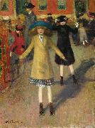 William Glackens Children Rollerskating oil painting artist